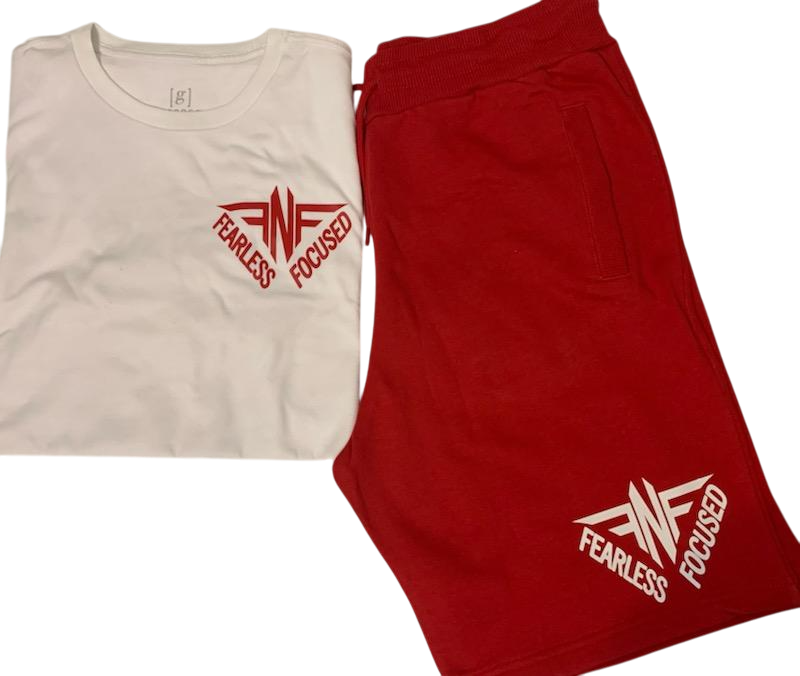 white red shorts